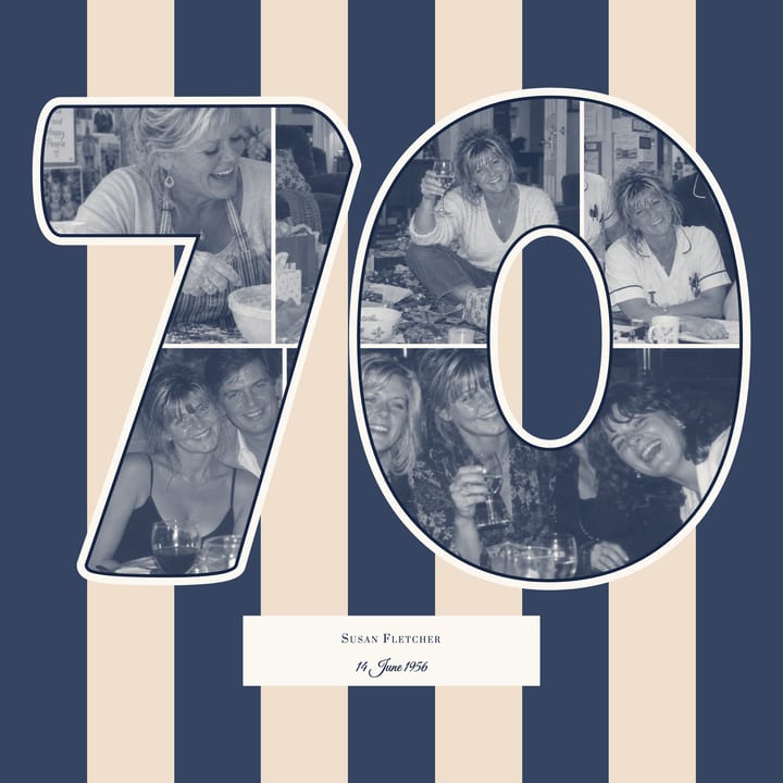 Navy and cream stripes cover