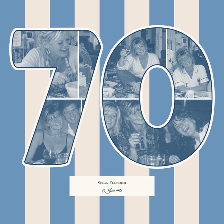 French blue and cream stripes cover