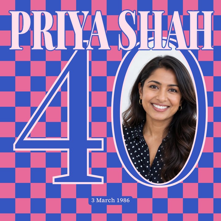 Blue and pink check, Prata cover