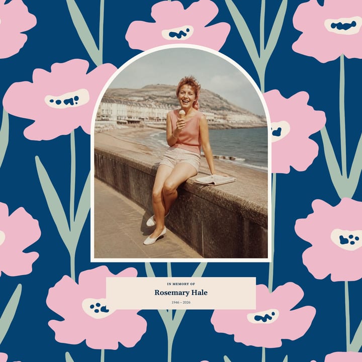 Pink on navy, arched photo cover