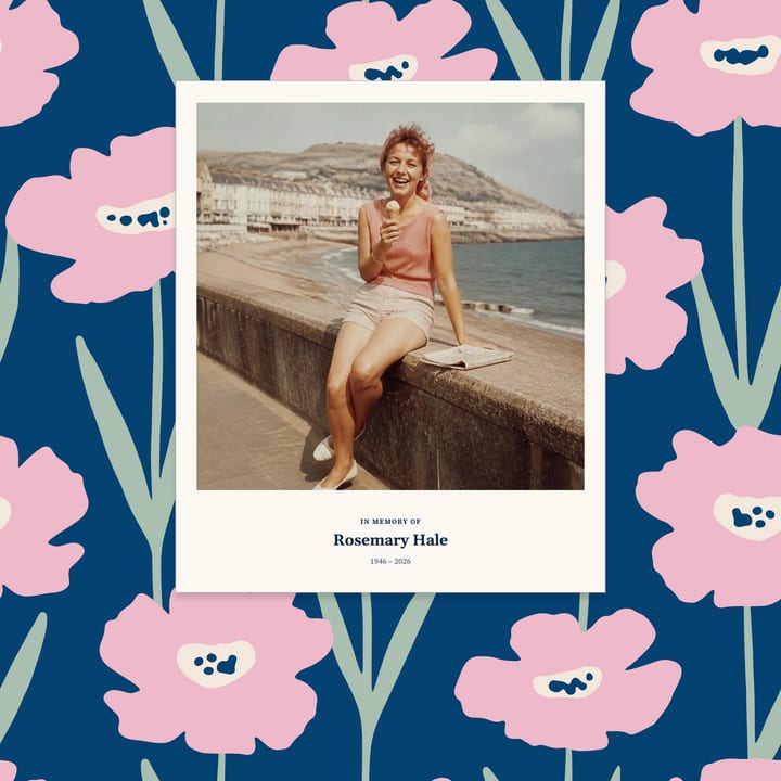 Pink on navy, framed photo cover