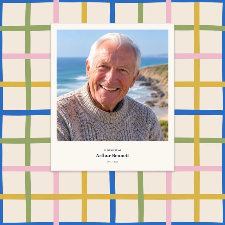 Cream plaid, framed photo cover