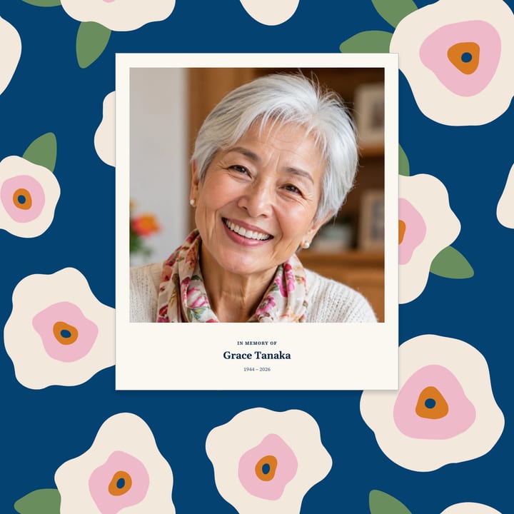 Poppies on navy, framed photo cover