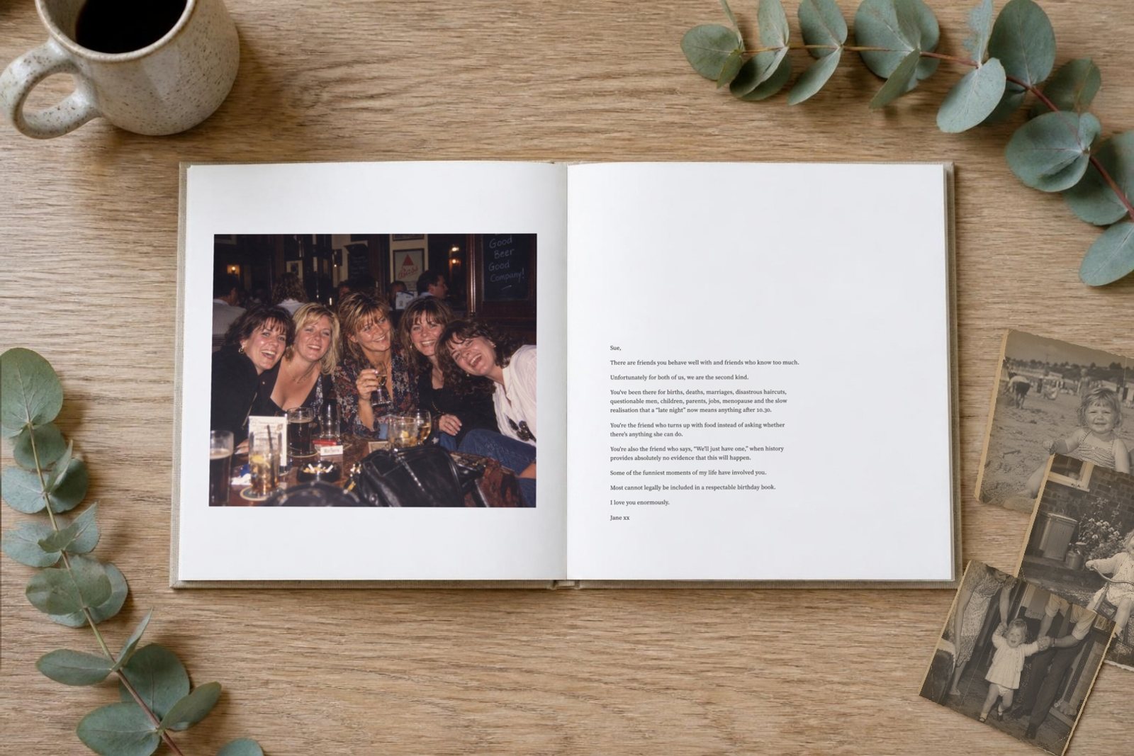 An open book: a photo and the message that came with it.